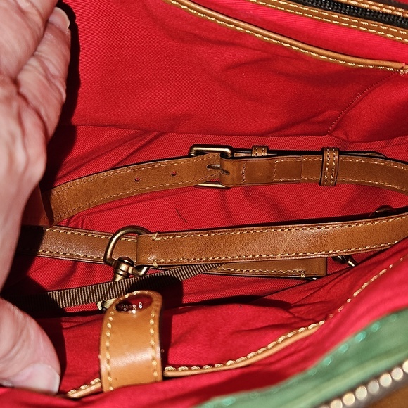 Dooney & Bourke  Florentine Clayton Tan and White Wth Tassels - Picture 8 of 15